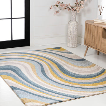 Flow Abstract Swirl Area Rug